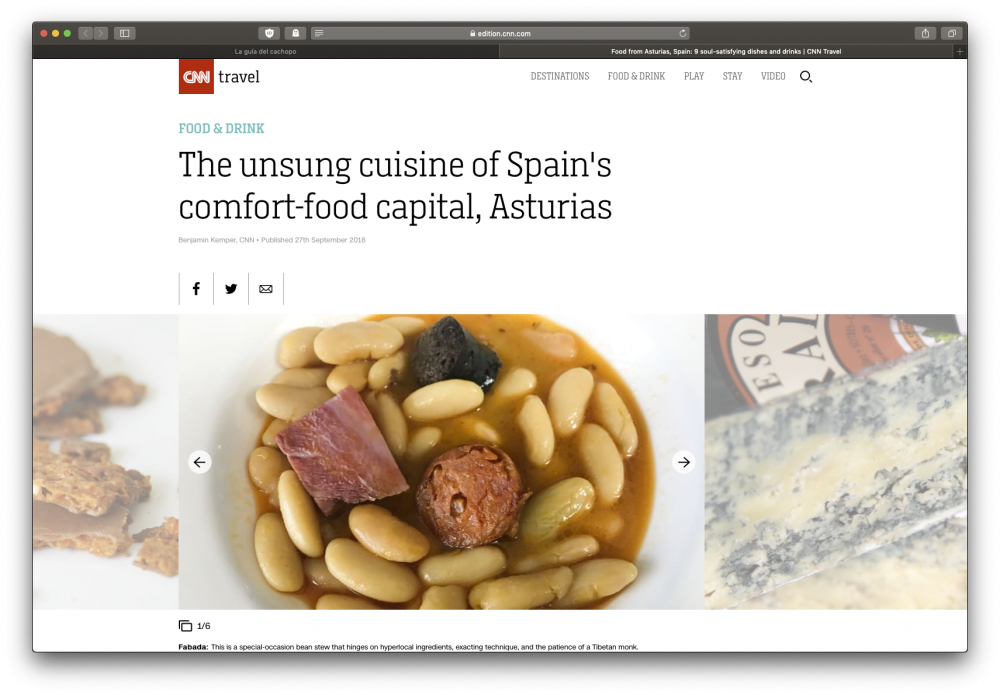 CNN recopila los mejores platos Asturianos, entre ellos el Cachopo